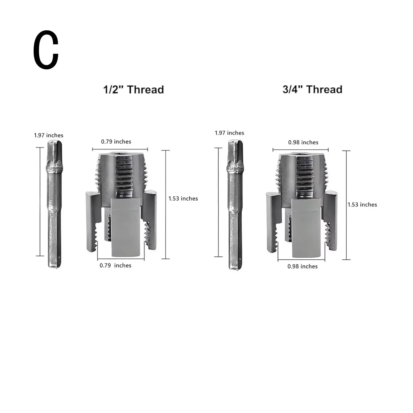 Pipe Thread Cutting Tool Integrated Internal & External Pipe Threading Tool Electric Drill Compatible PVC Pipe Threader Kit