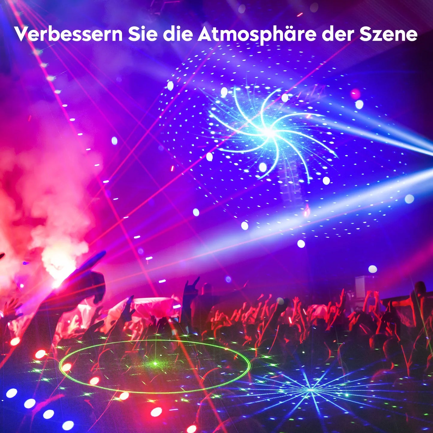 Leleght 9 Eyes Projector RGB Laser Party Light Remote Control Stage Effect Lighting 7CH DMX512 Nightclub Lights for Disco Show