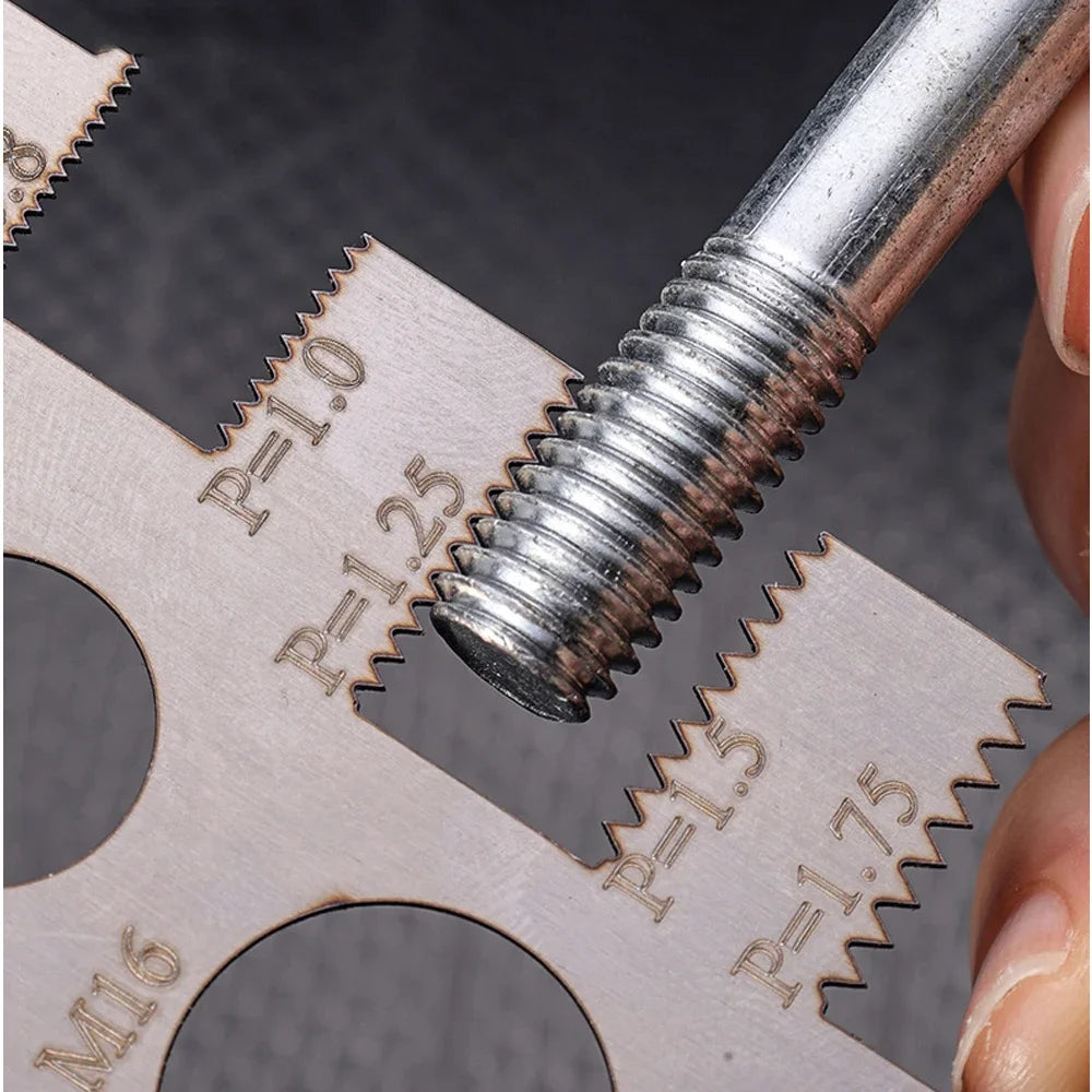 M3-M18 Thread Checker Screw Measurement Ruler Stainless Steel Caliper Metric for Measuring Screw Pitch Bit Bolt Nut Screw