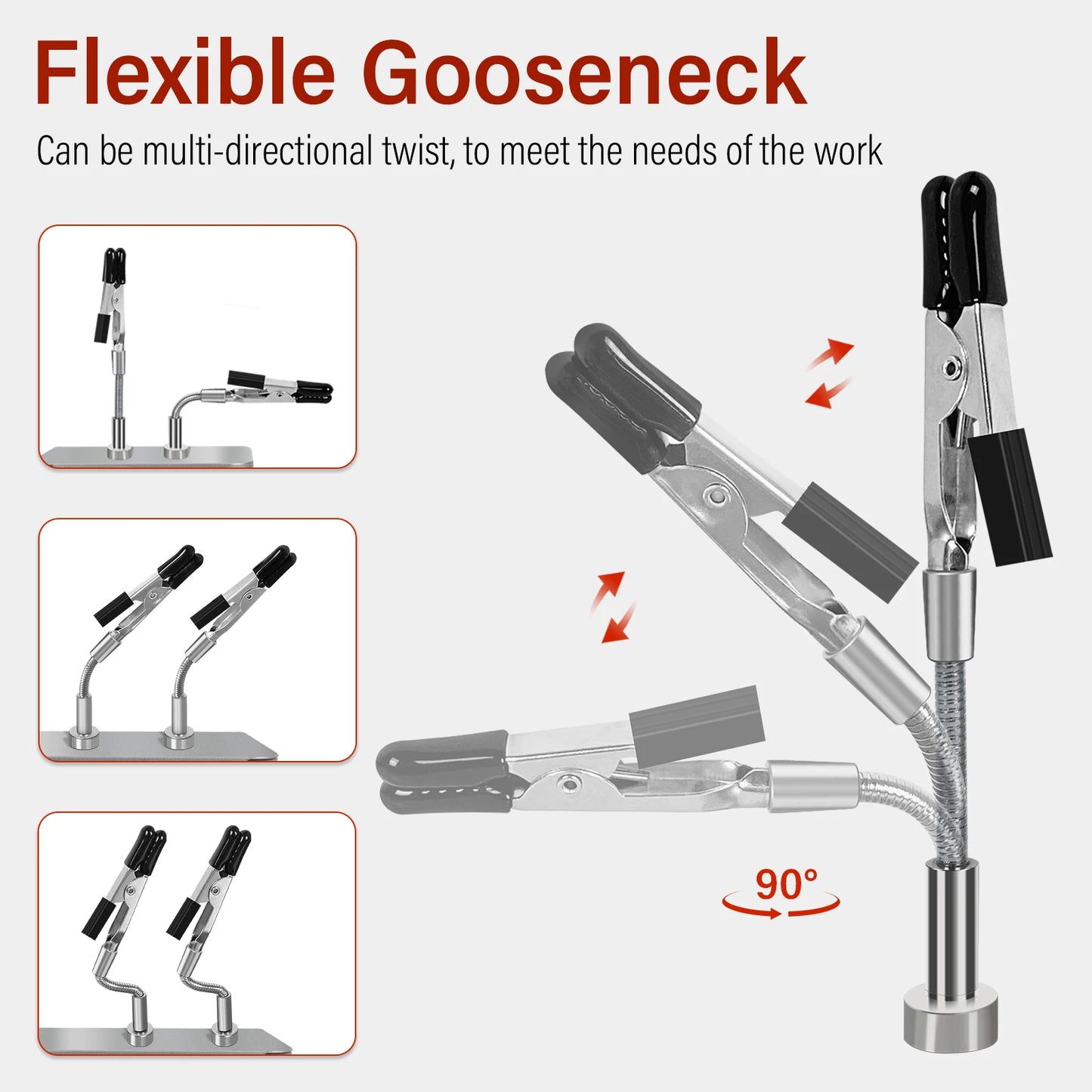NEWACALOX Soldering Helping Hands 4 Magnetic Universal Flexible Arm Welding Assistant PCB Clamp Thir Hand Welding Repair Tools