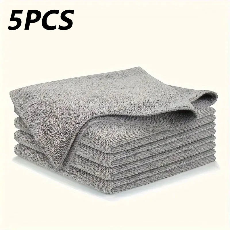 5-20Pcs Light Gray Microfiber Kitchen Towels, Ultra Absorbent Soft Cleaning Cloths, Stain Remover Dish Cloths Set
