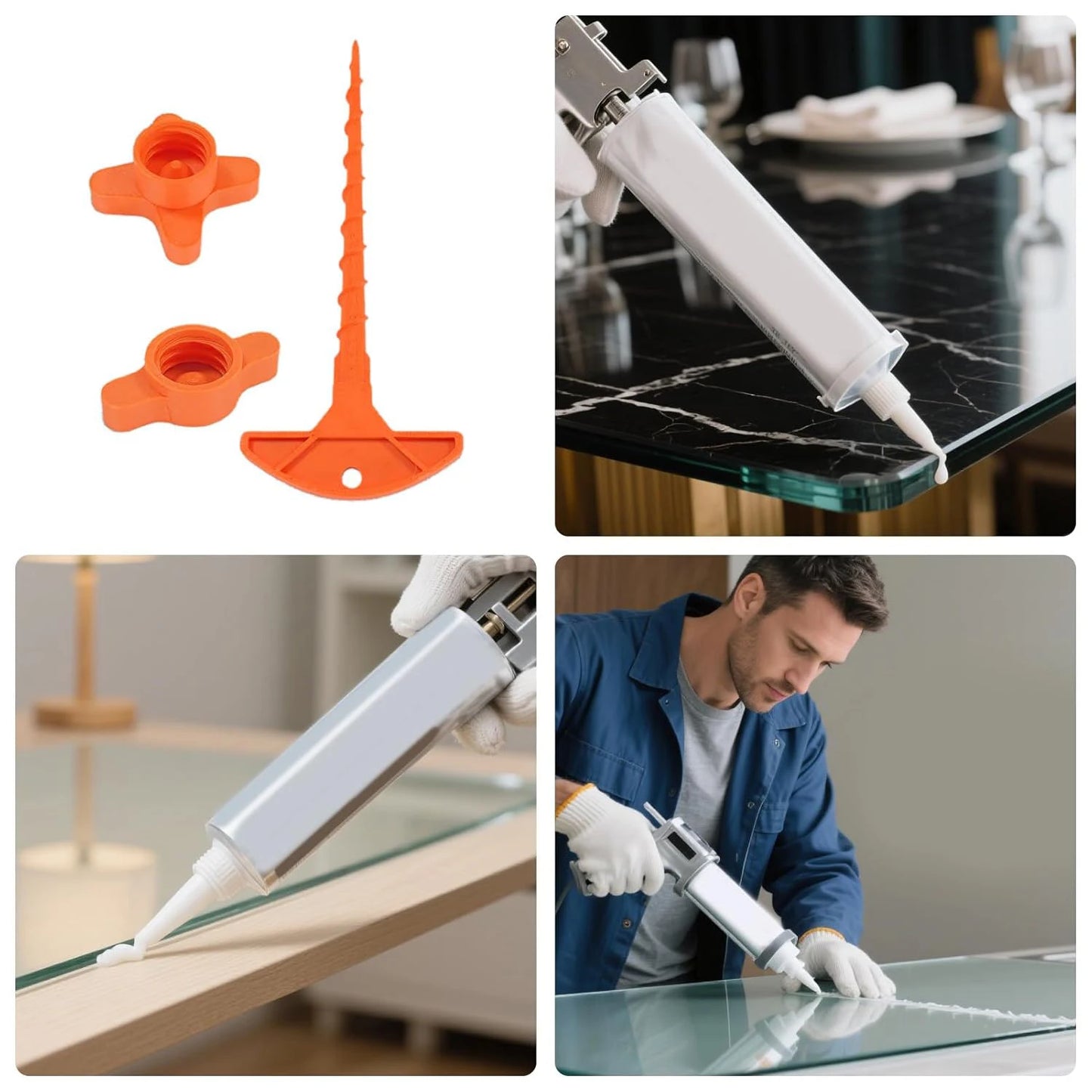 Silicone Seal Cap and Seal Gun Nozzle Removal Tool  Nozzle Dredge Silicone Seal Cap Used for Open Core Tube Prevent Rapid Drying