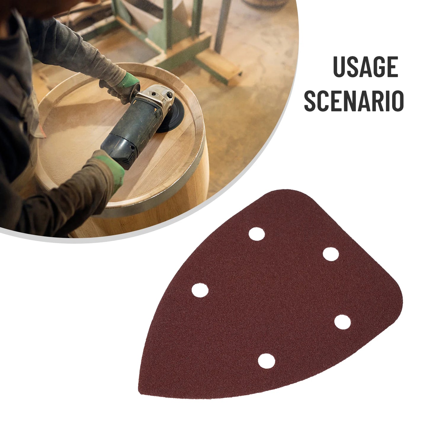 10pcs 140x90mm 5 Holes Sandpaper Triangle Sand Discs For Wood Metal Leather Polishing Power Tool Parts