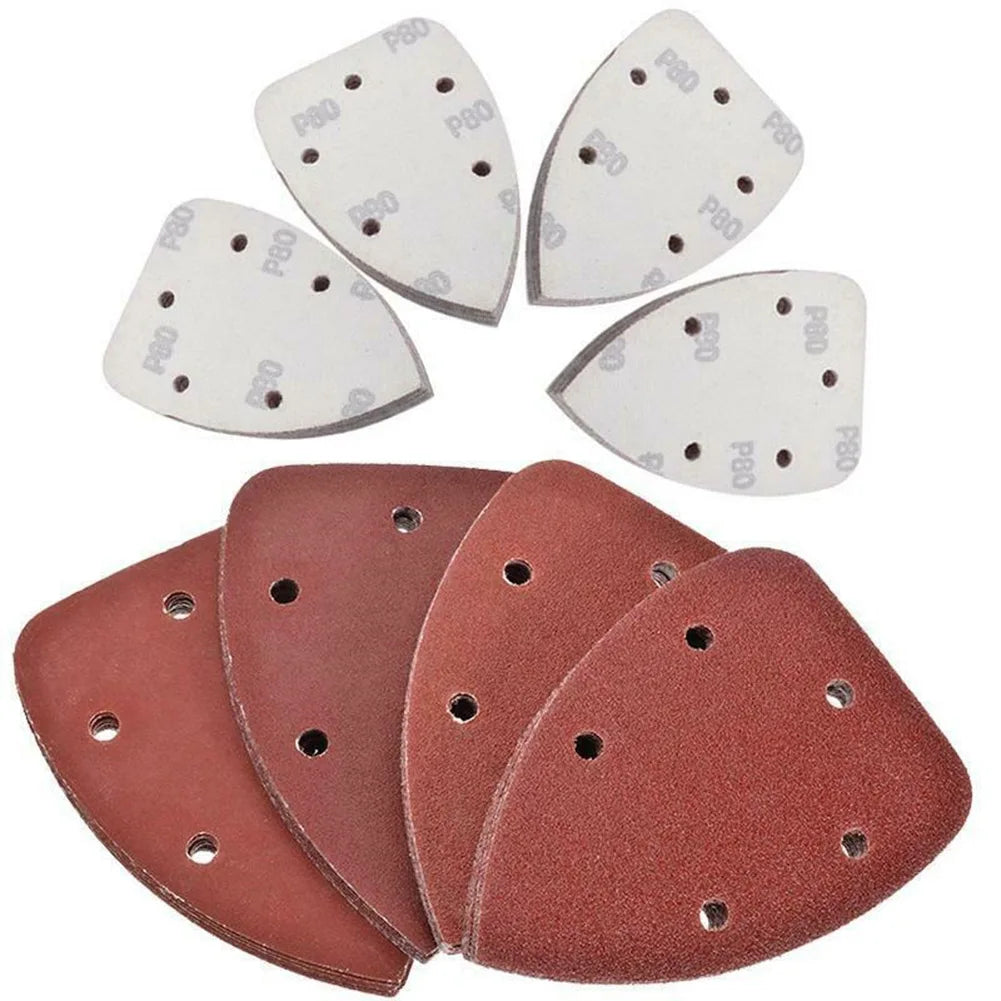 10pcs 140x90mm 5 Holes Sandpaper Triangle Sand Discs For Wood Metal Leather Polishing Power Tool Parts