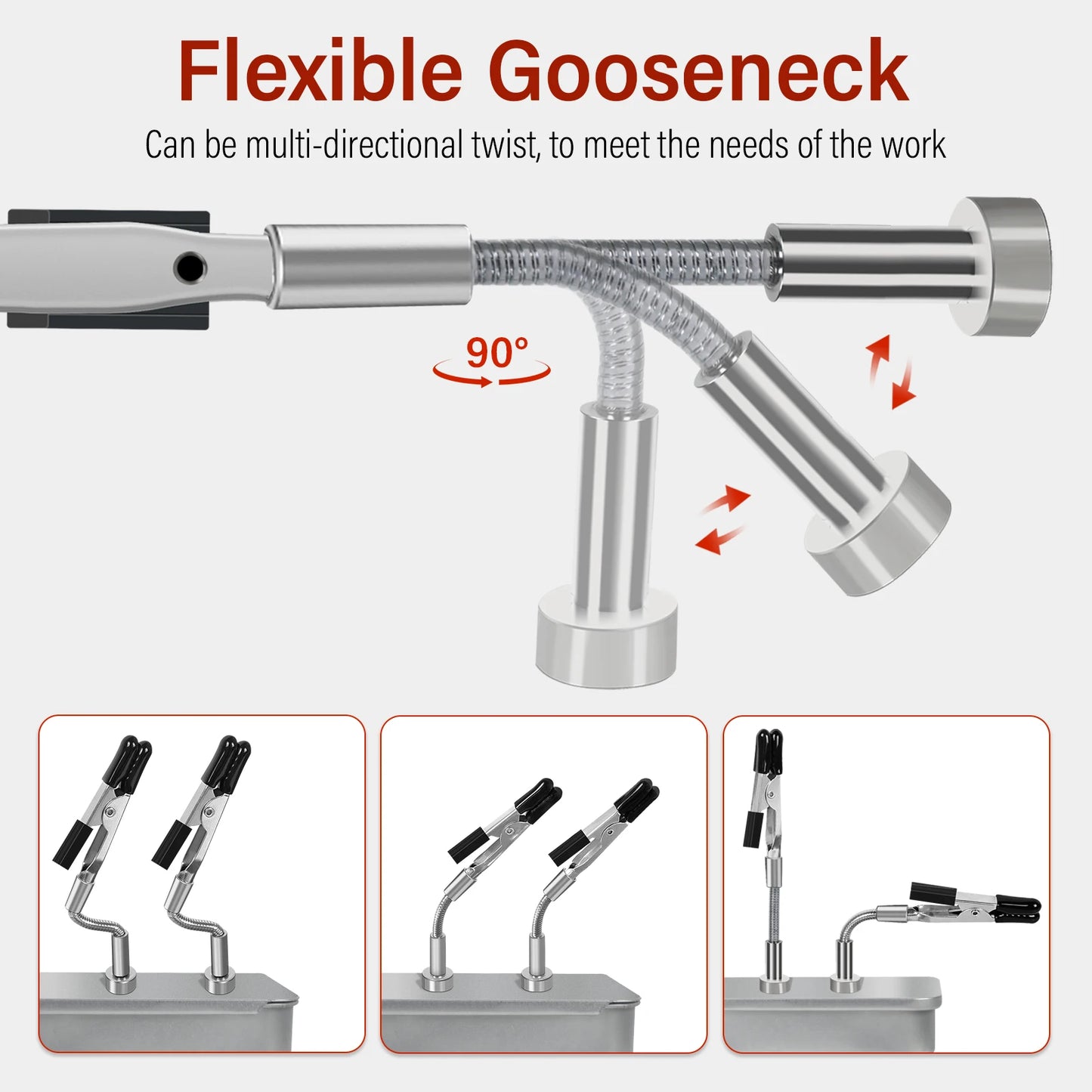 NEWACALOX Soldering Helping Hands 4 Magnetic Universal Flexible Arm Welding Assistant PCB Clamp Thir Hand Welding Repair Tools