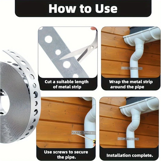 1 roll of galvanized steel tape, pre-punched multi-slot metal tape for pipe support and sheet metal work