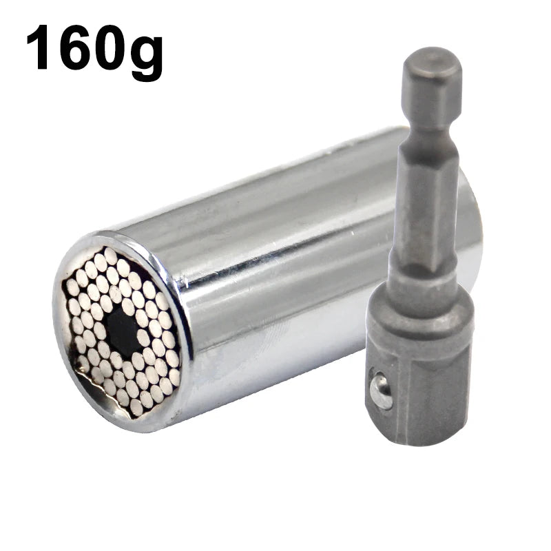 Multifunctional Silvery 7 to 19mm Magic Socket Multi Purpose Wrench Extension Rod Electric Hand Drill Screw Tool Set