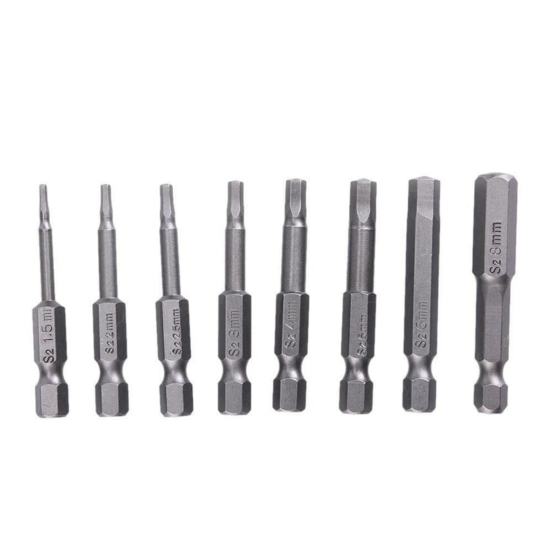1pcs S2 Alloy Steel 50mm Long Torx Screwdriver Bit 1/4" Hexagon Handle T5-T40 Security Drill Bit Set Woodworking Tool