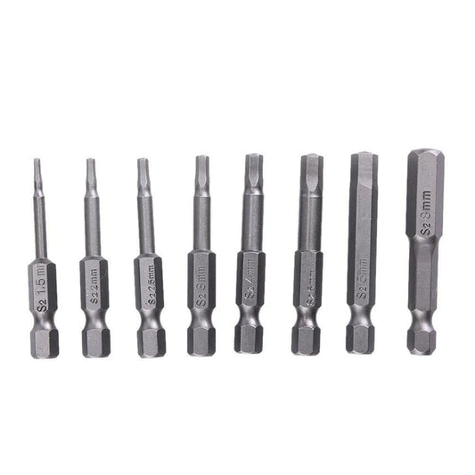 1pcs S2 Alloy Steel 50mm Long Torx Screwdriver Bit 1/4" Hexagon Handle T5-T40 Security Drill Bit Set Woodworking Tool