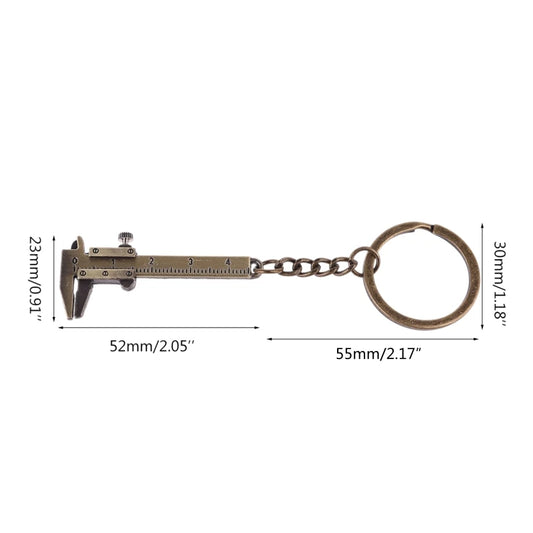 Portable Mini Vernier Caliper Measure Tools for Key Chain Zinc Alloy Calipers Gauge Slide Ruler for Key Ring Woodworking