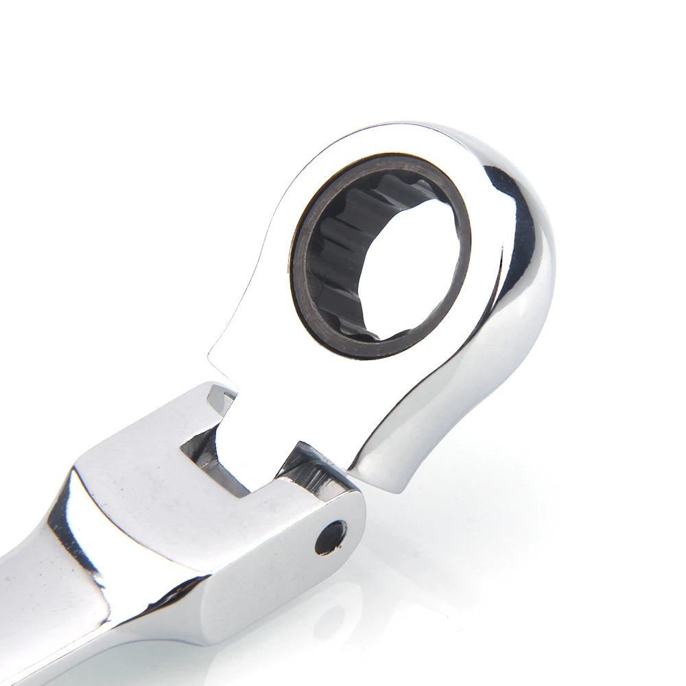 1-Piece Ratchet Wrench of Keys Spanner Hand Tool 72-Tooth Ratcheting Flexible Head Mirror Finish
