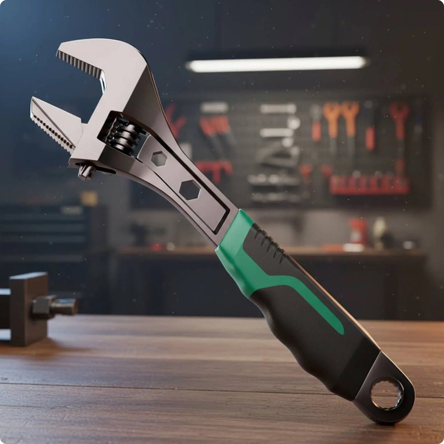 Toothed Adjustable Wrench Industrial Grade Adjustable Jaw Wrench Hand Tool High Hardness Non-Slip Grip for Plumbing