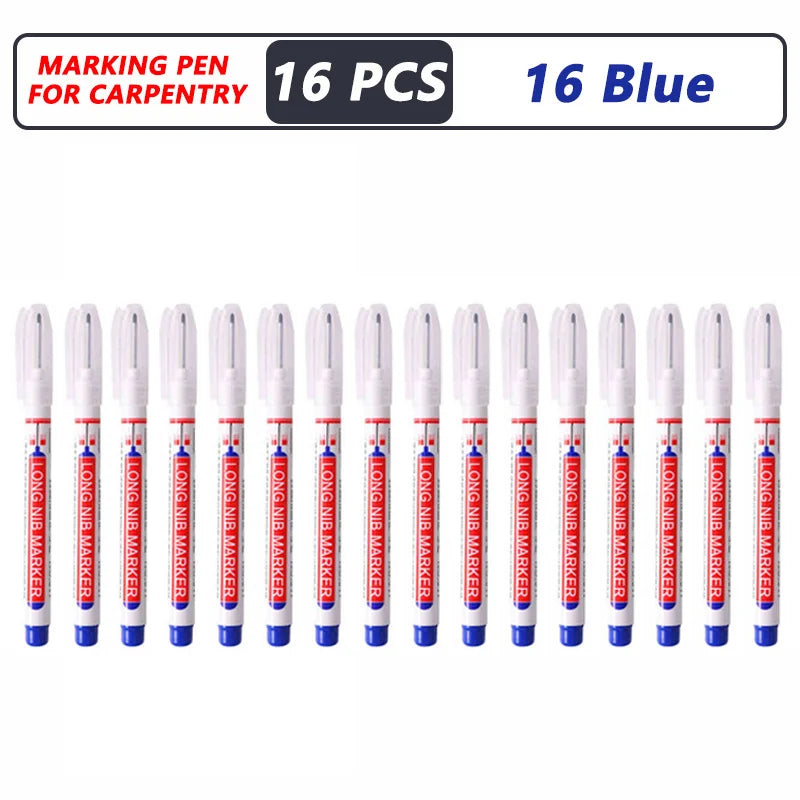 4-100Pcs 2cm Waterproof Long Head Markers Deep Hole Marker Pen for Metal Carpenter Red/Black/Blue/Green /White Woodworking Tools