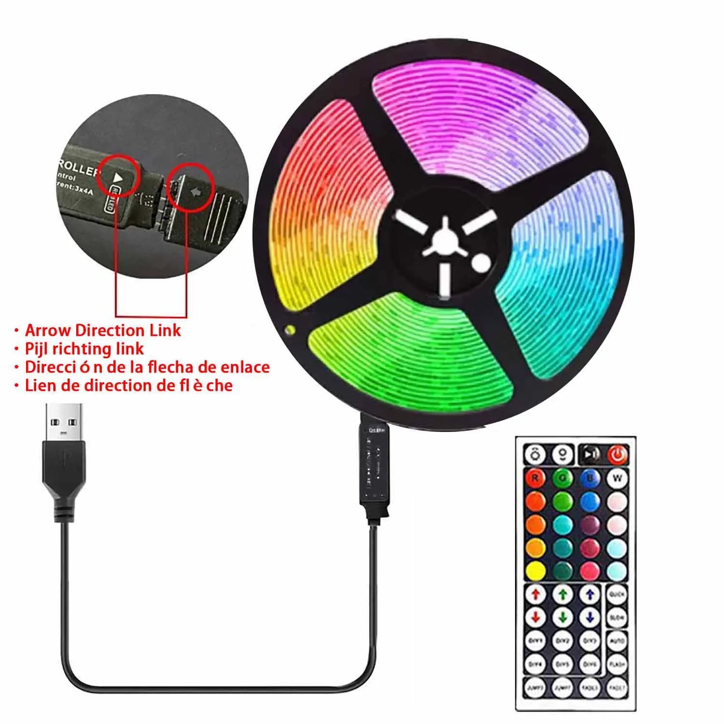 LED 5050 Light Strip 5M 10M 20M 40M RGB TV Background Light Bluetooth Control USB Game Room Family Party Decorative Light Strip