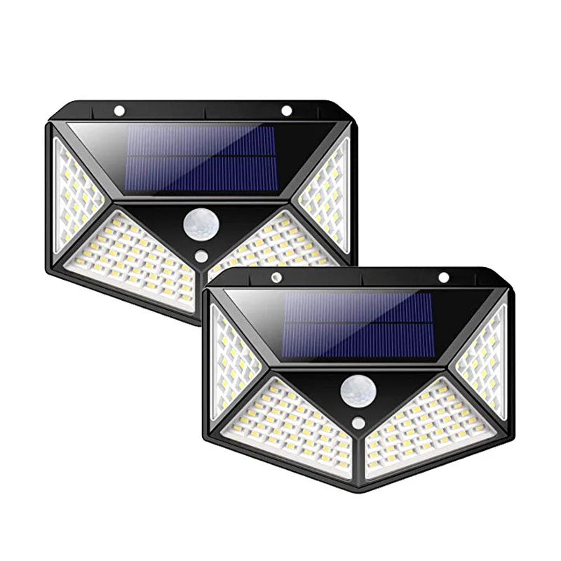 Outdoor Solar Patio Wall Light, Garden Home Wall Decor 100 LED Exterior Wall Light