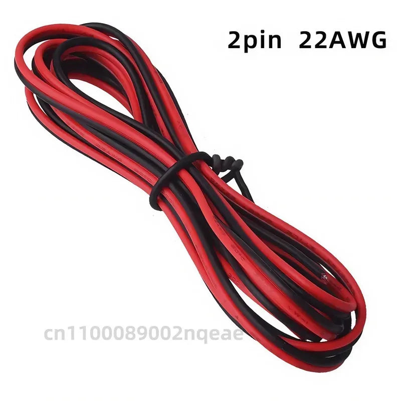 2pin Red Black Electrical Wire 18 20 22 24 26 LED Strip Cable 2 Core Tinned Copper Extension Power Cord For Lighting Audio