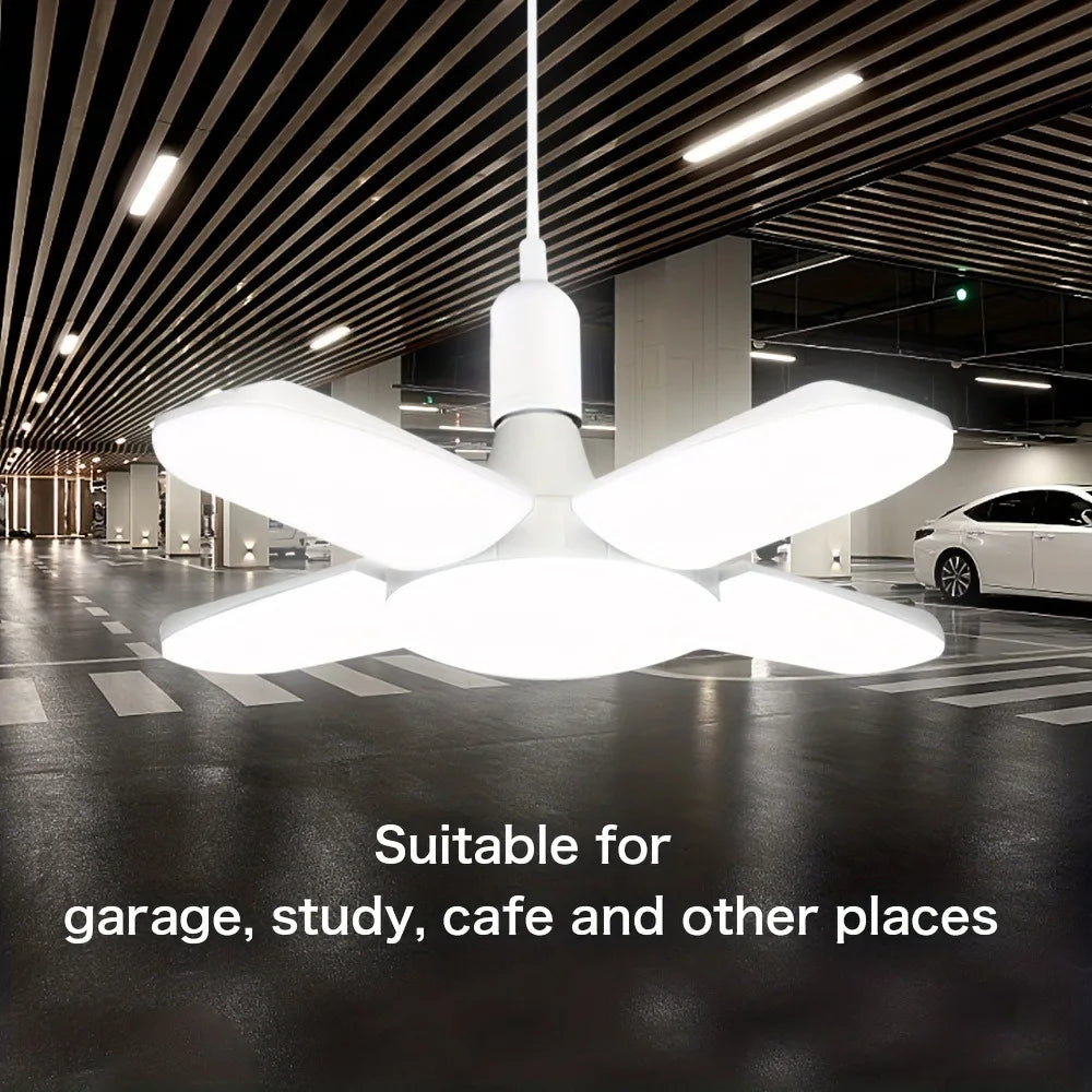 E27 Fan Shape Foldable 40LEDs Bulb AC220V/110V Deformation for Home Ceiling Lights Warehouse and Garage White Light 6500K Bulb