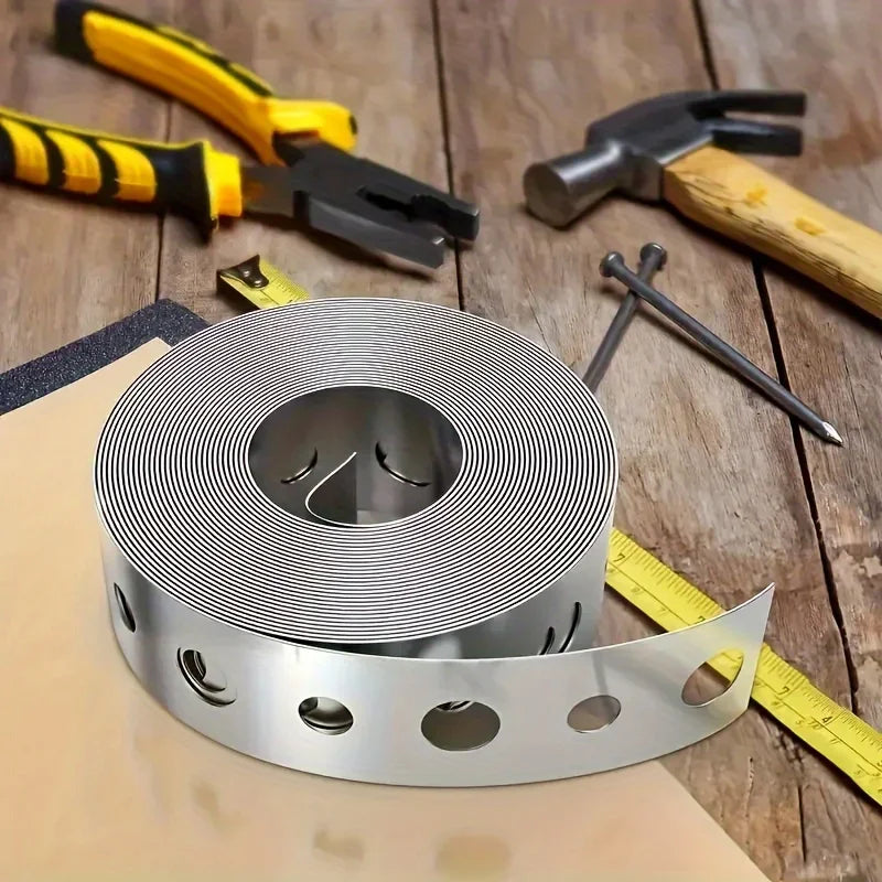 1 roll of galvanized steel tape, pre-punched multi-slot metal tape for pipe support and sheet metal work
