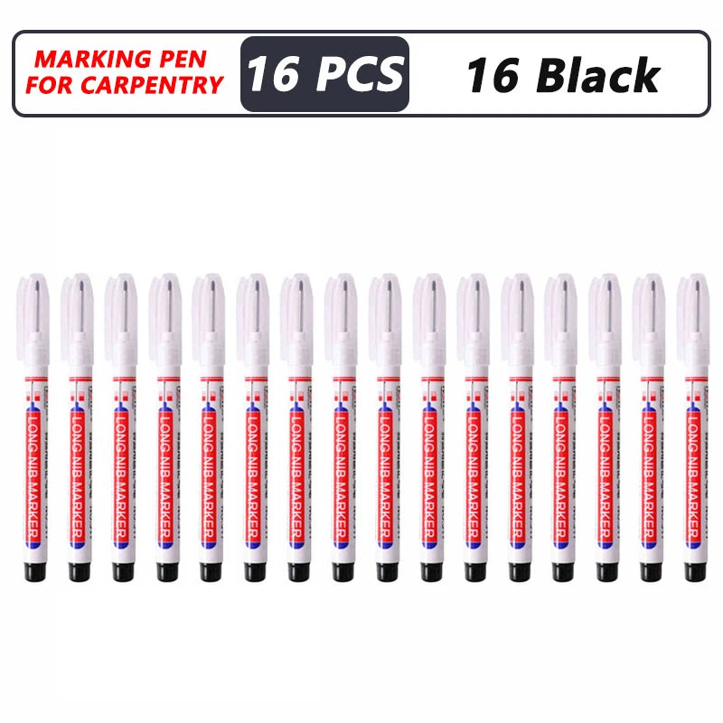 4-100Pcs 2cm Waterproof Long Head Markers Deep Hole Marker Pen for Metal Carpenter Red/Black/Blue/Green /White Woodworking Tools