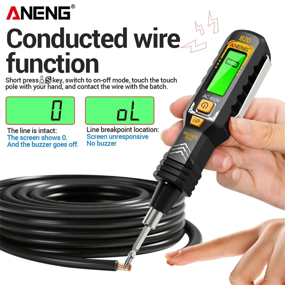 Dual-use Screwdriver Voltage Tester Pen ANENG B20 Double Head Insulated Slotted Cross Pen Screw Driver Repair Meter Hand Tools