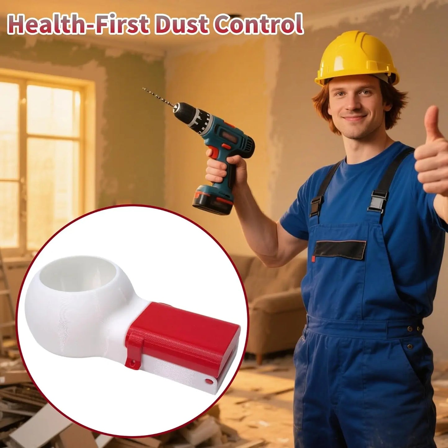 Drill Dust Collector Box 3D Printed Drill Dust Collection Mess-Free Wall Drilling Compatible with Most Drill Bits