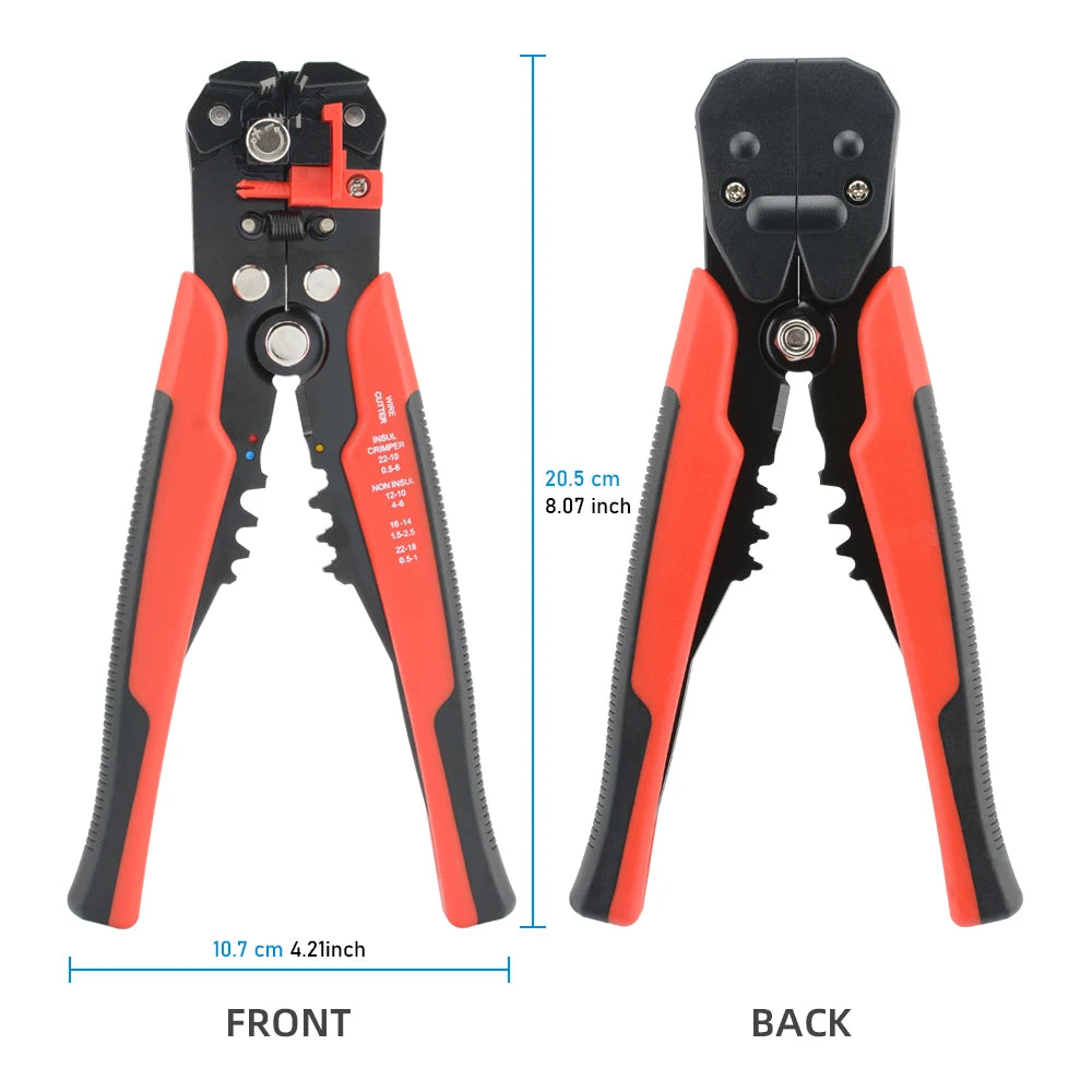Wire Stripper Crimping Pliers 24-10AWG 0.2-6mm² Multifunctional Adjustable Cable Cutter Terminal Crimper Electrician Hand Tool