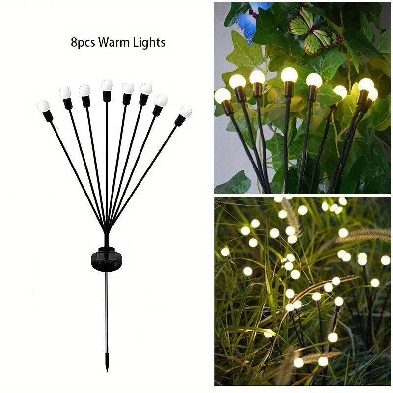 10 LED Solar Garden Lights Firefly Waterproof Solar Lights Outdoor for Yard Patio Pathway Christmas Decorations Solar Lamp
