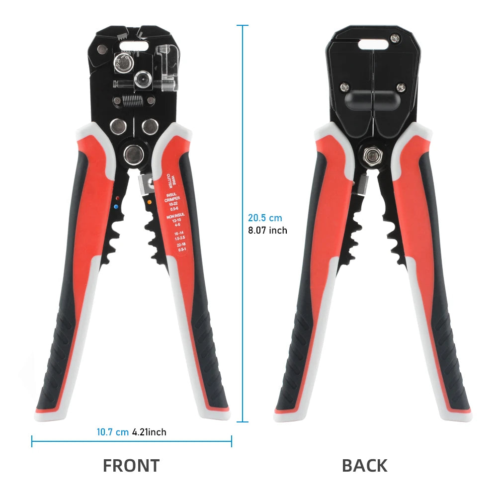 Wire Stripper Crimping Pliers 24-10AWG 0.2-6mm² Multifunctional Adjustable Cable Cutter Terminal Crimper Electrician Hand Tool