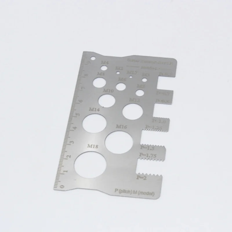 M3-M18 Thread Checker Screw Measurement Ruler Stainless Steel Caliper Metric for Measuring Screw Pitch Bit Bolt Nut Screw