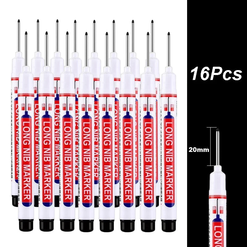 4-100Pcs 2cm Waterproof Long Head Markers Deep Hole Marker Pen for Metal Carpenter Red/Black/Blue/Green /White Woodworking Tools