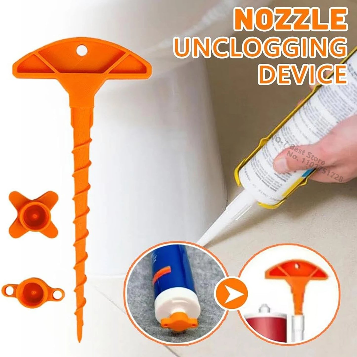 Silicone Seal Cap and Seal Gun Nozzle Removal Tool  Nozzle Dredge Silicone Seal Cap Used for Open Core Tube Prevent Rapid Drying