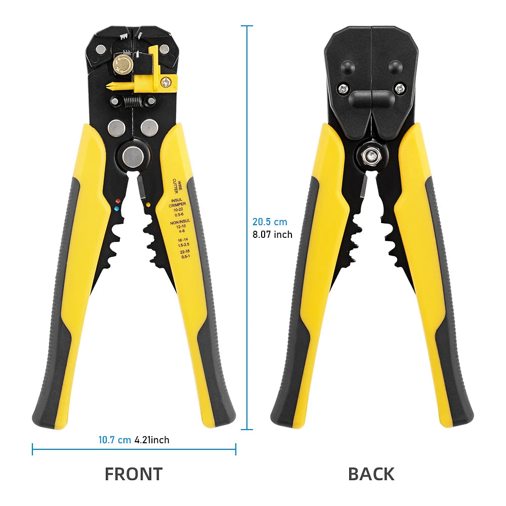 Wire Stripper Crimping Pliers 24-10AWG 0.2-6mm² Multifunctional Adjustable Cable Cutter Terminal Crimper Electrician Hand Tool