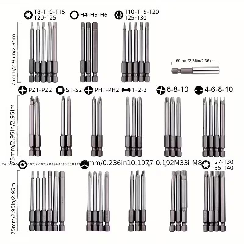 50pc long torx set