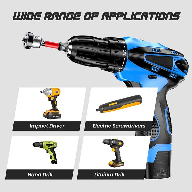 1/3/5pcs Setter Magnetic Positioning Screwdriver PH2 Bits 1/4" Hex Shank Bit Plasterboard Screws Locating Batch Head Tools