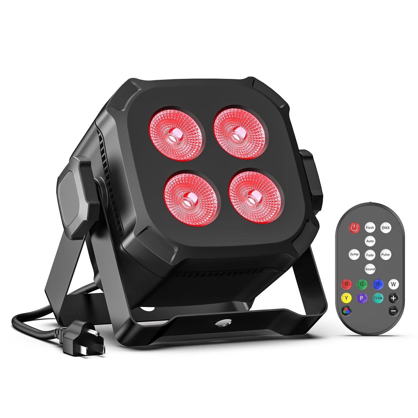 LeLeght 2Pcs 4x20W RGBW 4 IN 1 LED Par Lights DMX512 Remote Control Stage Light Sound Activated Effect Light for DJ Party Disco