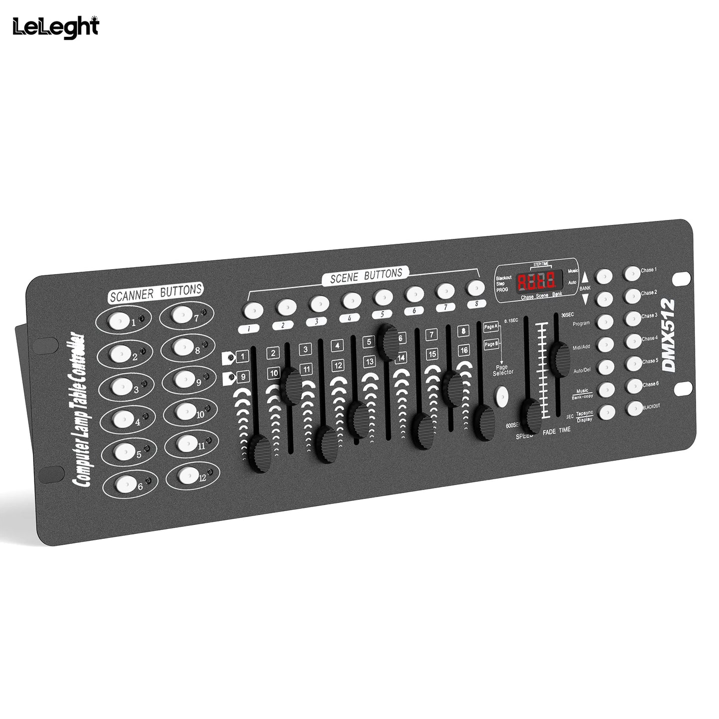 LeLeght AC 100-240V Black Grand Console DMX and MIDI Operator 192 Channel Light Controller for Live Concerts KTV DJs Clubs