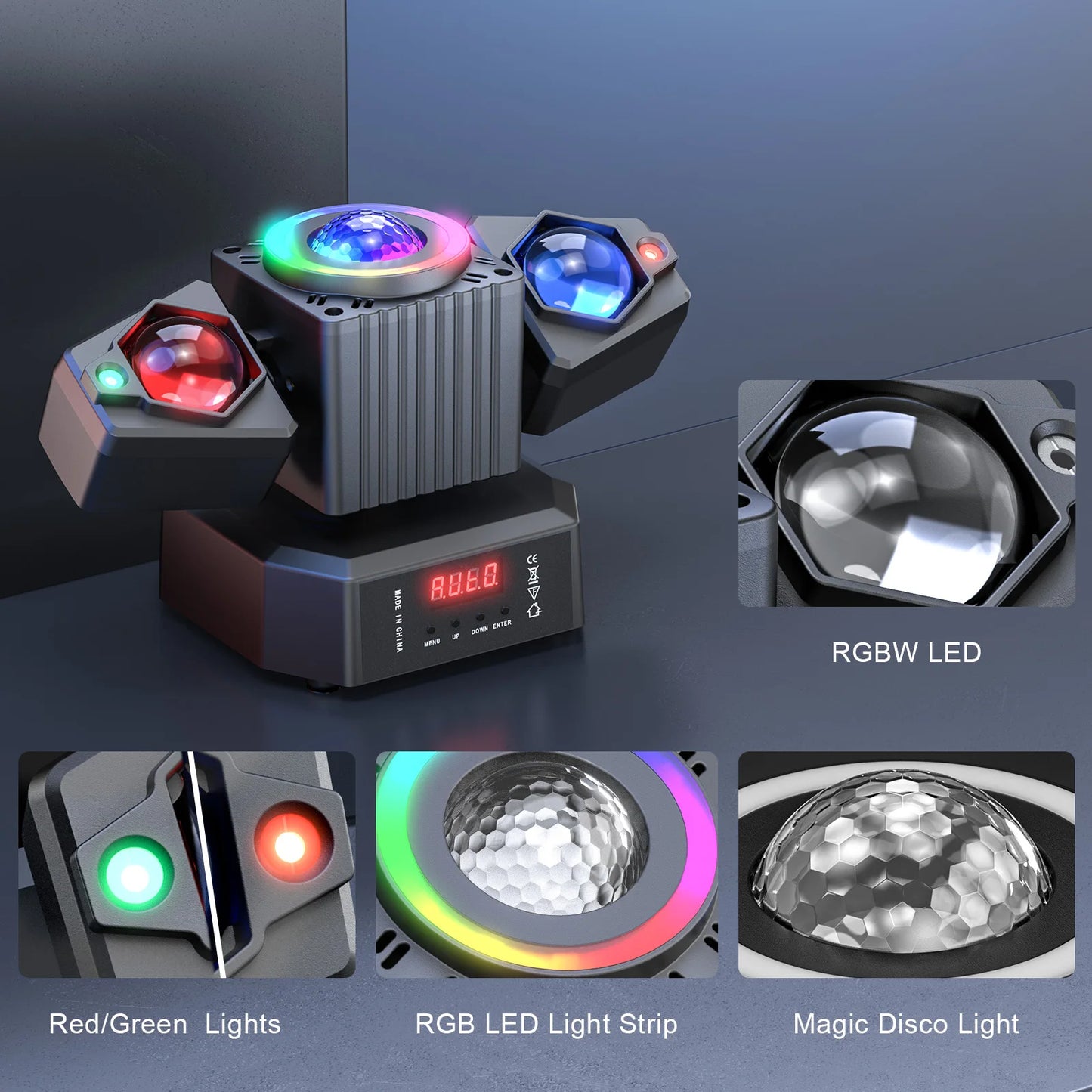 LeLeght Two-armed Stage light RGBW 4-IN-1 Lighting Effect and Starry Effect Controlled DMX512 For Party Concert Church Wedding