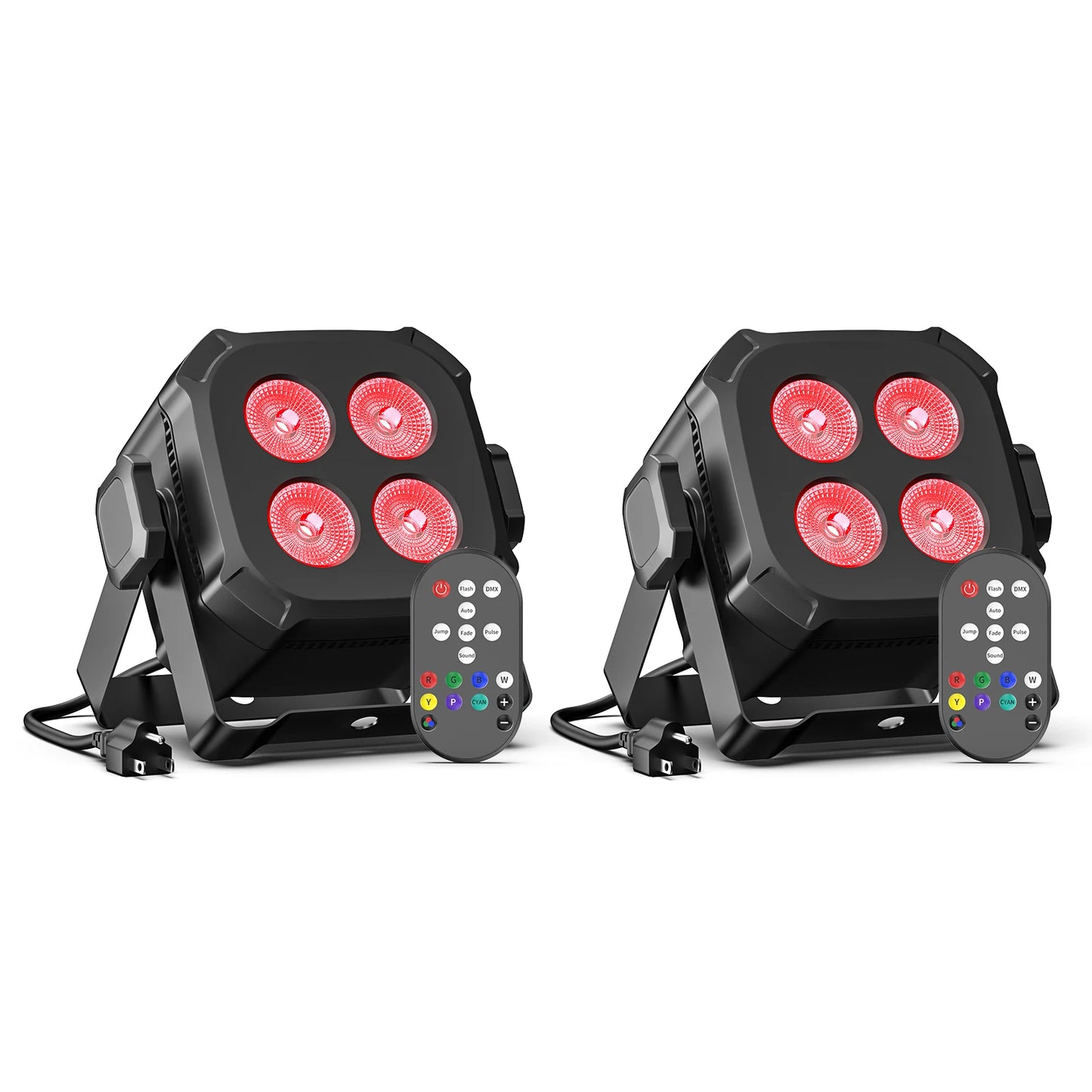 LeLeght 2Pcs 4x20W RGBW 4 IN 1 LED Par Lights DMX512 Remote Control Stage Light Sound Activated Effect Light for DJ Party Disco