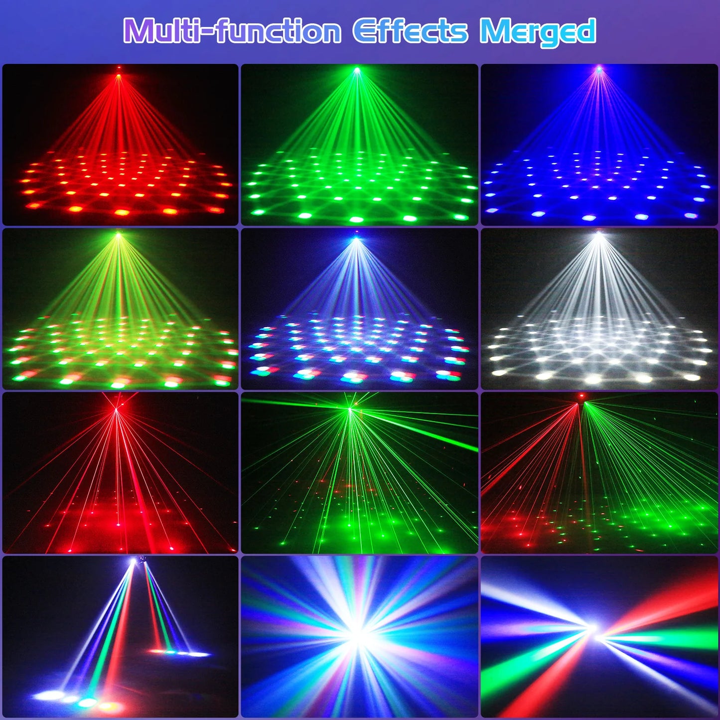LeLeght Two-armed Stage light RGBW 4-IN-1 Lighting Effect and Starry Effect Controlled DMX512 For Party Concert Church Wedding