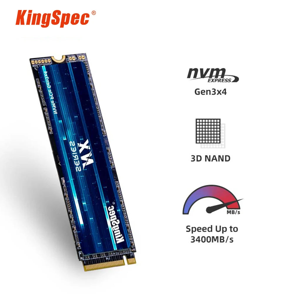 KingSpec SSD M.2 NVME 128GB 256GB 512GB 1TB 2TB Disk M 2 PCIe 1.3 Solid State Drive HD NMVE SSd for Notebook Desktop