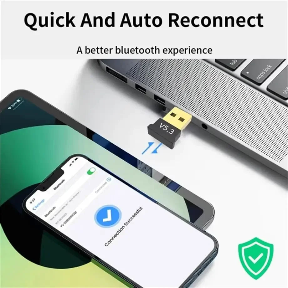 USB 5.3 Bluetooth Adapter Desktop Computer Drive Free Bluetooth Adapter Not Applicable to All iOS System Devices