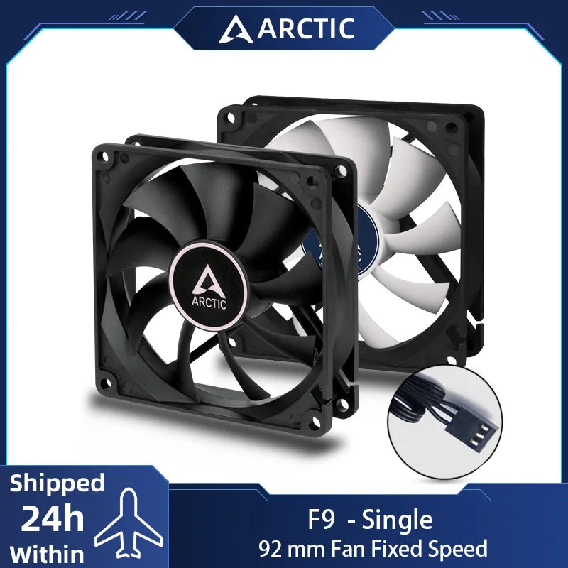 ARCTIC F9 - PC Fan, 92mm Standard Case Fan, Quiet Motor, Computer, Push- or Pull Configuration, Fan Speed: 1800 RPM