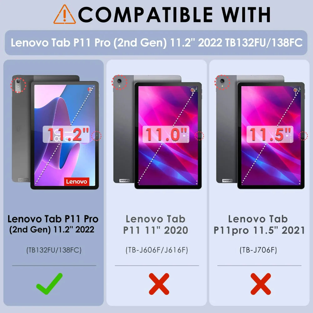 Rotating Case For Lenovo XiaoXin Pad Pro 11.2 inch P11 Pro Gen 2 TB-132FU 2022 PU Leather Shell Tablet Funda Pad Pro 2022 11.2"