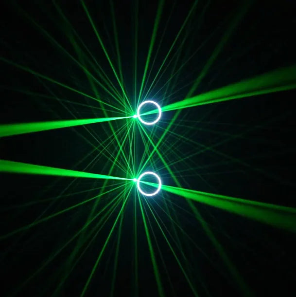 Colorful beams from 160W moving head stage light DMX512 creating a vibrant stage effect..
