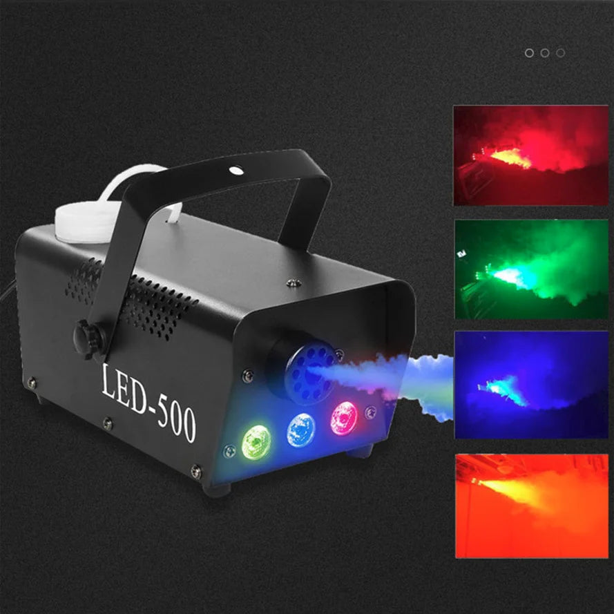 500W 3 RGB LED Smoke Machine Remote Control Lights Professional Special Effect Stage Fog Equipment for DJ Disco Party