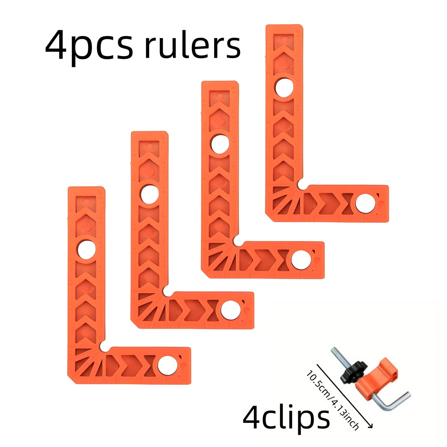 4SET 90 Degree Right-Angle Ruler Measuring Tools Woodworking Right Angle Auxiliary Positioner Jointing Tool Clamping Fixture