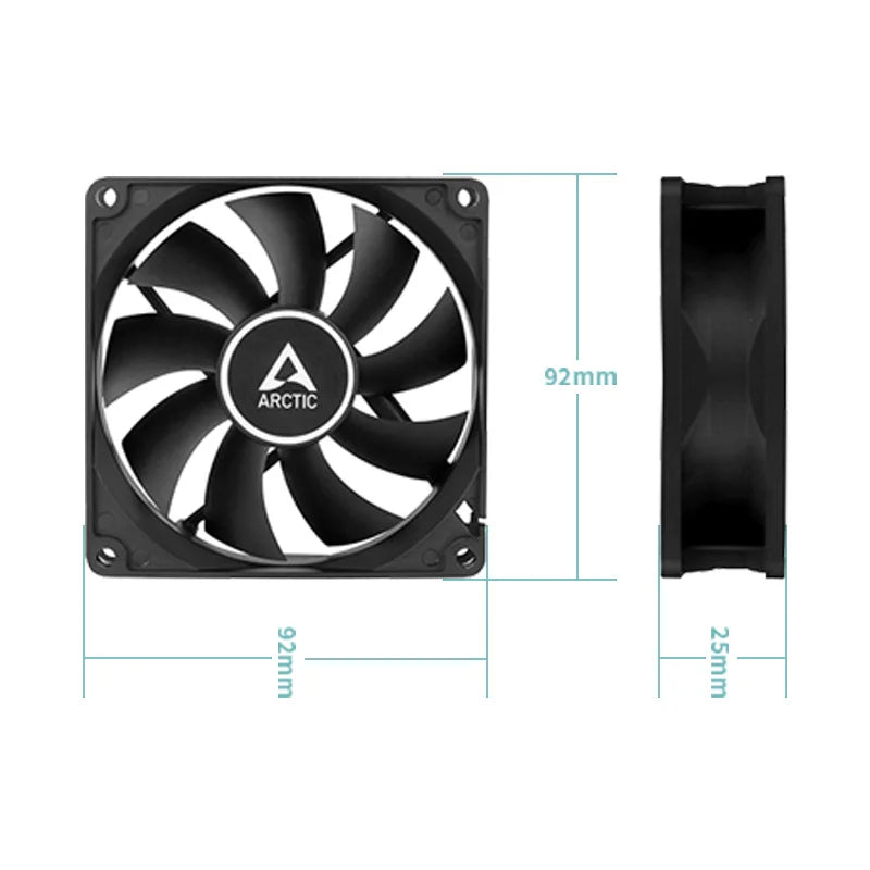 ARCTIC F9 - PC Fan, 92mm Standard Case Fan, Quiet Motor, Computer, Push- or Pull Configuration, Fan Speed: 1800 RPM