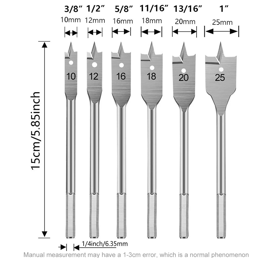 1Set 10-20MM shovel shaped drill bits, woodworking three-point positioning flat drill bits, and quick woodworking drill tool kit