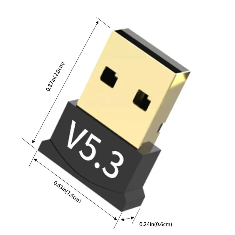 USB 5.3 Bluetooth Adapter Desktop Computer Drive Free Bluetooth Adapter Not Applicable to All iOS System Devices