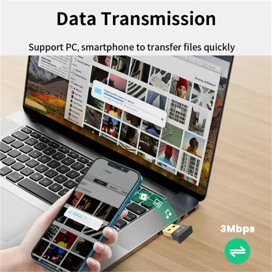 USB 5.3 Bluetooth Adapter Desktop Computer Drive Free Bluetooth Adapter Not Applicable to All iOS System Devices